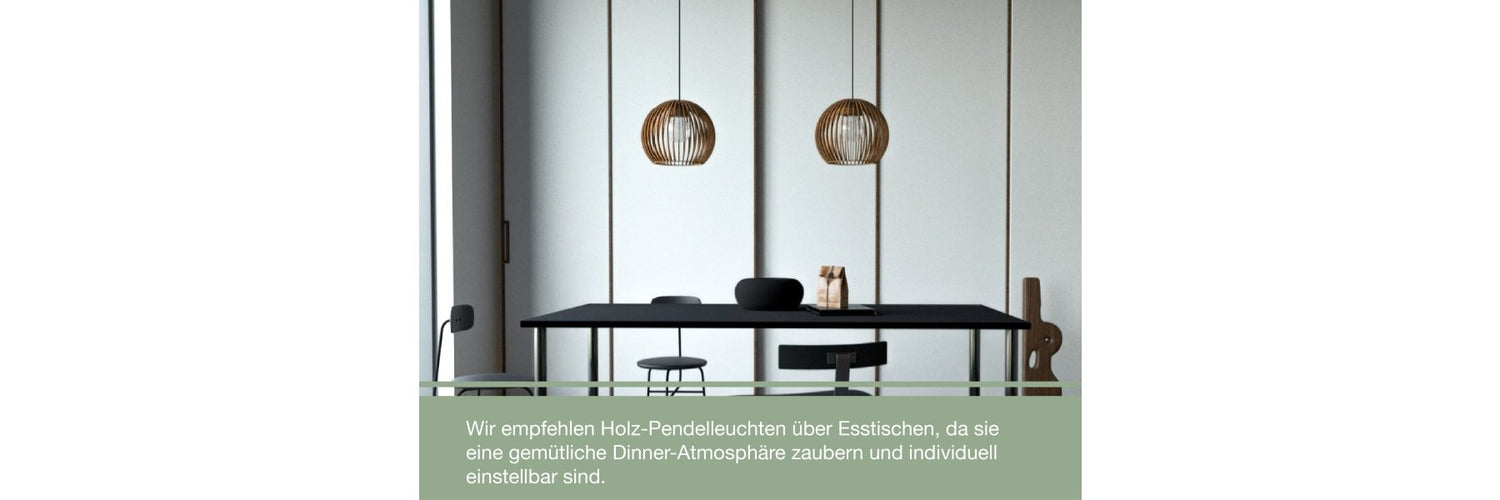 Esstischlampen aus Holz für ein natürliches Ambiente