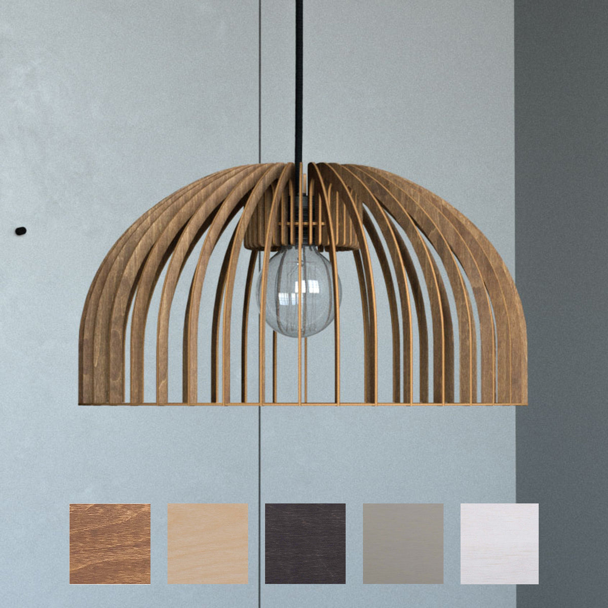 Pendelleuchte HUEVO aus Holz