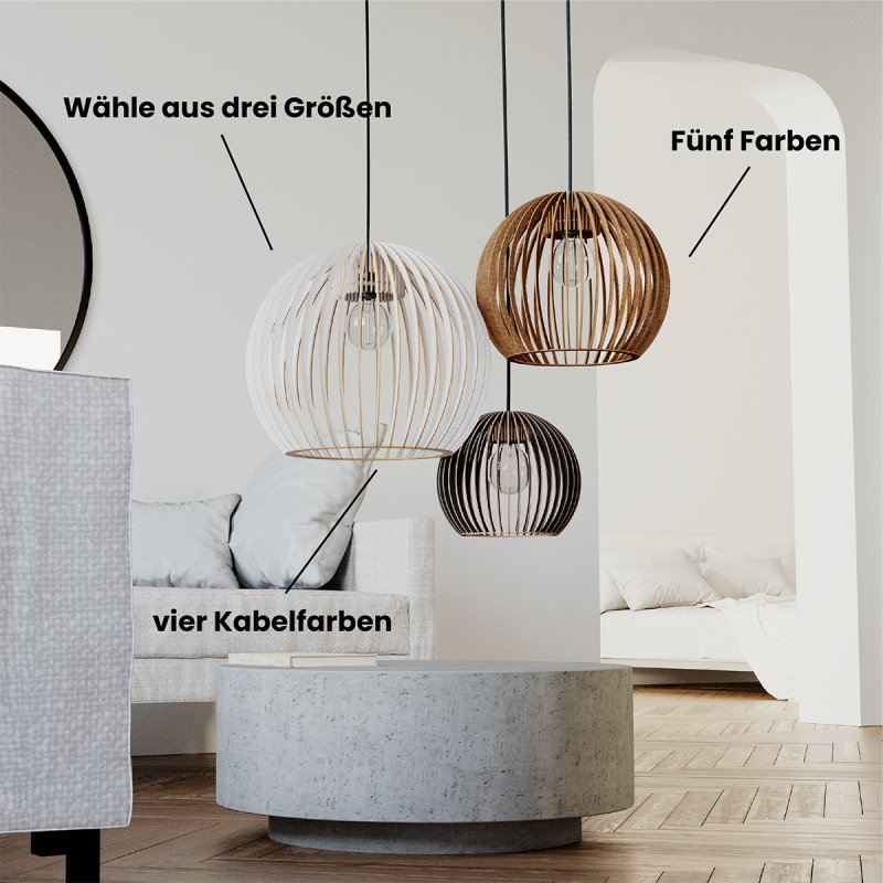 Pendelleuchte BOLA aus Holz