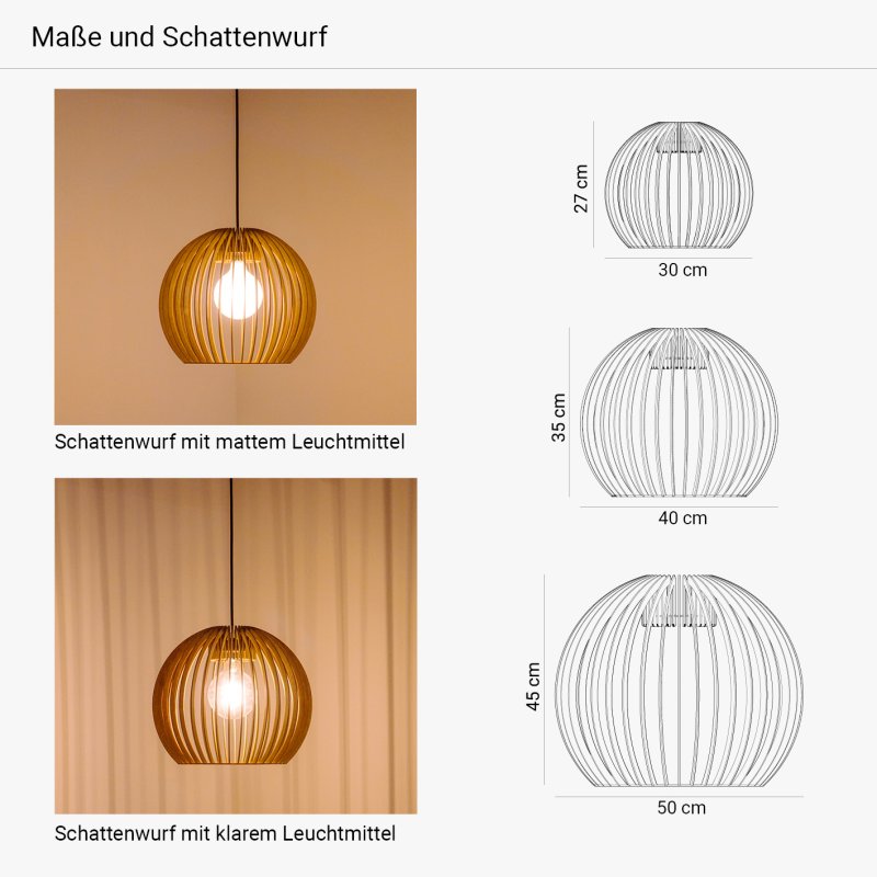 Pendelleuchte BOLA aus Holz