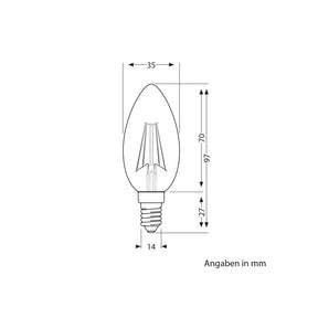 E14 LED Leuchtmittel KLAR - nicht dimmbar, 470 Lumen (PL CILINDRO)