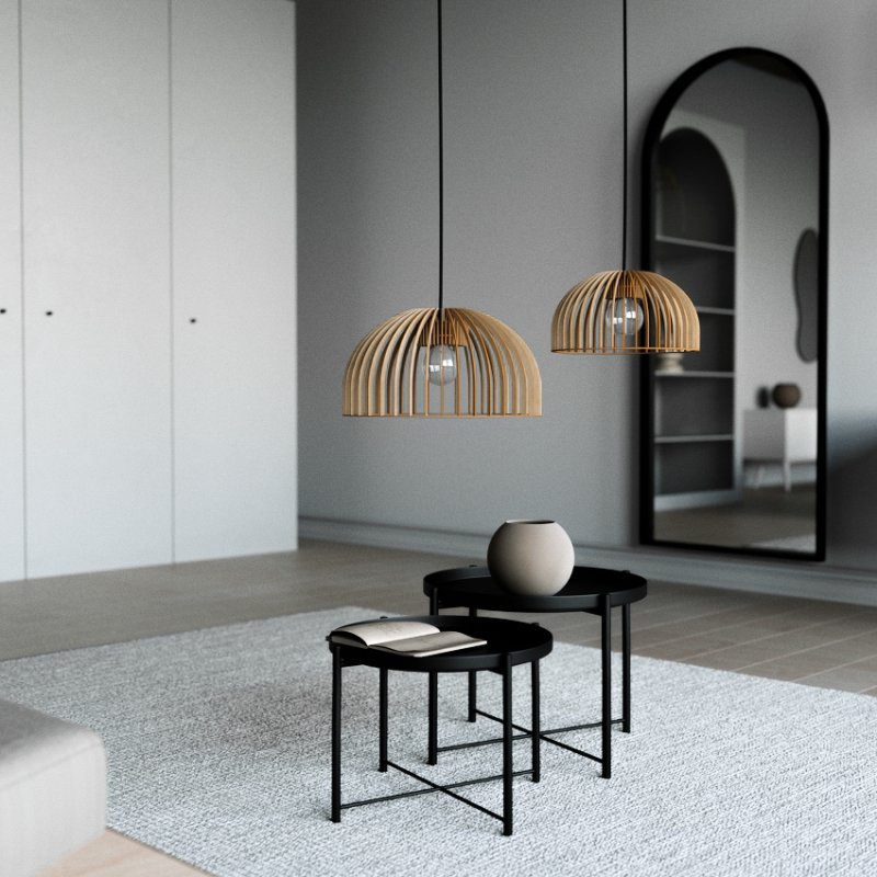 Pendelleuchte HUEVO aus Holz