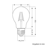 E27 LED Lampe Filament - MATT 6 Watt | 780 Lumen