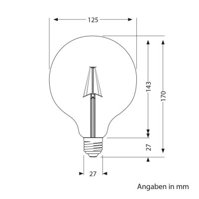 E27 LED Lampe Filament - GLOBE MATT 6 Watt | 760 Lumen