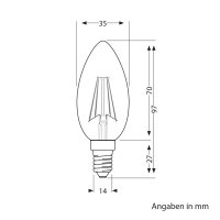 E14 LED Lampe Filament - KLAR 4 Watt | 340 Lumen