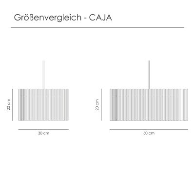 Pendelleuchte CAJA 30 x 30 cm, Höhe 20 cm Schwarz Baumwoll - Weiss