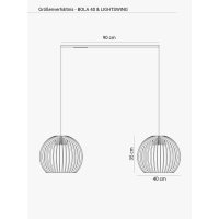 Lightswing X Bola Ø 40 cm Birke Natur Stahl gebürstet Weiss