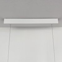 Hängeleuchte ZEUS - Linoleum 116 cm Mit Höhenverstellung, Gehäuse weiss Weiss pulverbeschichtet Linoleum schwarz