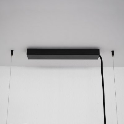 Hängeleuchte ZEUS - Linoleum 116 cm Ohne Höhenverstellung, Gehäuse & Kabel schwarz Schwarz pulverbeschichtet Linoleum schwarz
