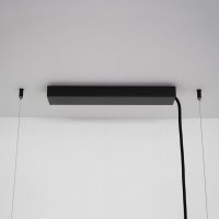 Hängeleuchte ZEUS - Linoleum 116 cm Ohne Höhenverstellung, Gehäuse & Kabel schwarz Weiss pulverbeschichtet Linoleum schwarz