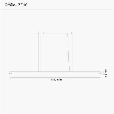 Hängeleuchte ZEUS - Eiche Massiv 116 cm Ohne Höhenverstellung, Gehäuse & Kabel schwarz Schwarz pulverbeschichtet Eiche Weiss